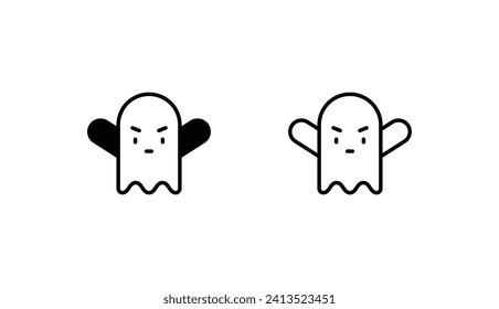 Ghost icon design with white background stock illustration