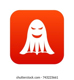 Ghost icon digital red for any design isolated on white vector illustration