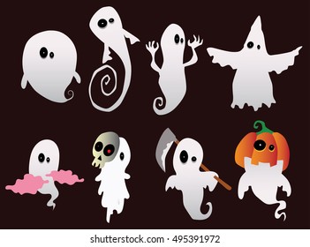 ghost icon element set for Halloween. vector illustration