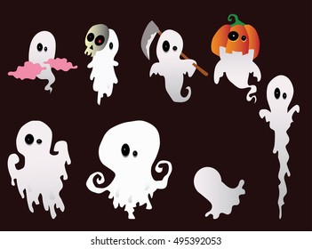 ghost icon element set for Halloween. vector illustration