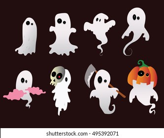 ghost icon element set for Halloween. vector illustration