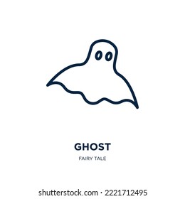 ghost icon from fairy tale collection. Thin linear ghost, holiday, halloween outline icon isolated on white background. Line vector ghost sign, symbol for web and mobile