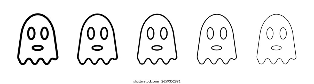 Ícone fantasma preenchido conceito de sinal plano para web design.