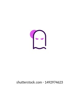 Ghost Icon with Filled Line Style for Halloween