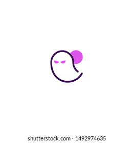 Ghost Icon with Filled Line Style for Halloween