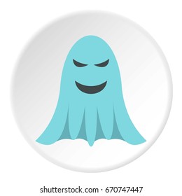 Ghost icon in flat circle isolated vector illustration for web