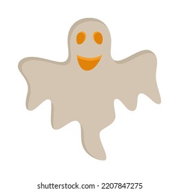 Ghost icon. Flat design. Scary ghost. Cute halloween ghost. Holiday event halloween. Vector Illustration.