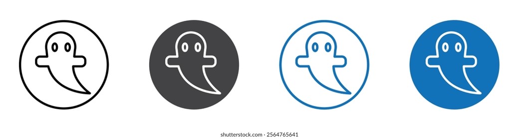 Ghost icon flat editable icon mark set.