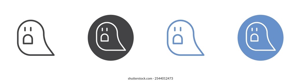 Ghost icon Flat set in black and white color