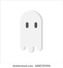 ghost icon, flat icon vector illustration isolated on white background. for halloween theme and others