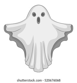 Ghost icon. Gray monochrome illustration of ghost vector icon for web