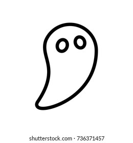 Ghost icon .  Halloween icon , black sign design (edge)