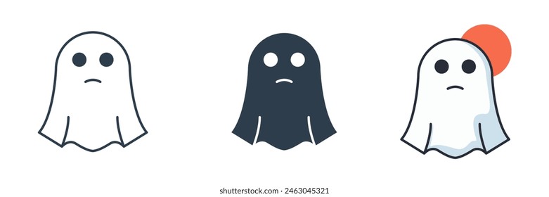 Ghost Icon Halloween theme symbol vector illustration isolated on white background