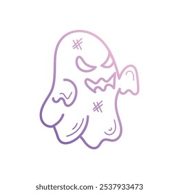 Icono de fantasma islote fondo blanco Vector ilustración de stock