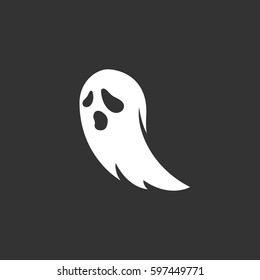 Ghost icon isolated on black background. Ghost vector logo. Flat design style. Modern vector pictogram for web graphics - stock vector