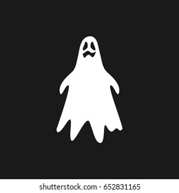 Ghost icon isolated on black background.