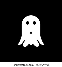 Ghost icon isolated on black background.