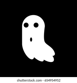 Ghost icon isolated on black background.