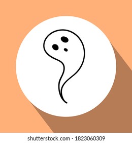 Geistersymbol einzeln auf weißem Hintergrund. Ghost-Vektorlogo. Einfaches Design. Modernes Vektorgrafik-Piktogramm für Web-Grafiken - Vektormaterial
