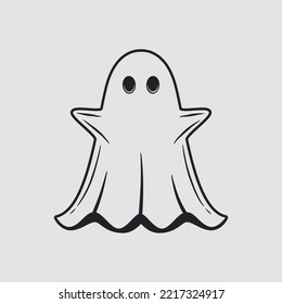 Ghost icon. Ghost icon isolated on white background. Print for t-shirt, typography. Vector illustration