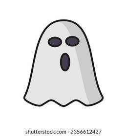 Ghost icon isolated on White Background. Ghost vector icon, Emotion Variation. Simple flat style design element. Scary horror pictures.