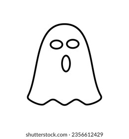 Ghost icon isolated on White Background. Ghost vector icon, Emotion Variation. Simple flat style design element. Scary horror pictures.