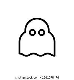 ghost icon in line art style on White Background, Ghost vector icon, Emotion Variation. Simple flat style design elements, vector eps 10