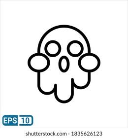 ghost icon in line style isolated on white background. EPS 10