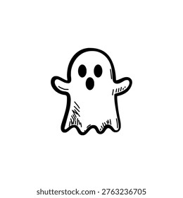 Ghost icon logo design. Spooky specter sign and symbol. Ghost icon. Halloween decoration.