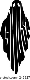 Ghost icon logo, sticker character, vector