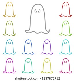 Ghost icon in multi color. Simple glyph vector of halloween set for UI and UX, website or mobile application