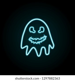 Ghost icon in neon style. Simple thin line, outline vector of Autumn icons for UI and UX, website or mobile application