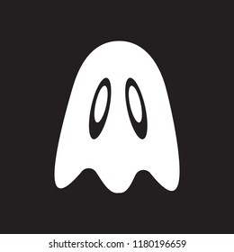 Ghost icon on the black background. Halloween ghost vector icon. 