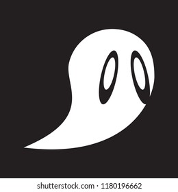 Ghost icon on the black background. Halloween ghost vector icon. 