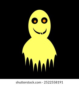 Ícone fantasma sobre fundo preto. Ilustração vetorial.