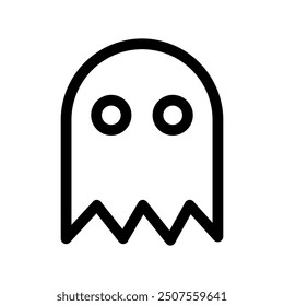 Ghost icon, outline, Halloween, vector design