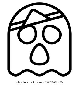 Ghost icon with outline style. Suitable for website design, logo, app and UI.