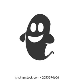 Ghost Icon Silhouette Illustration. Halloween Vector Graphic Pictogram Symbol Clip Art. Doodle Sketch Black Sign.
