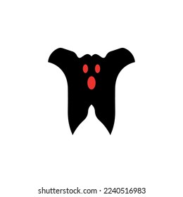 Ghost icon. Simple style Halloween holiday poster background symbol. Ghost brand logo design element. Ghost t-shirt printing. Vector for sticker.