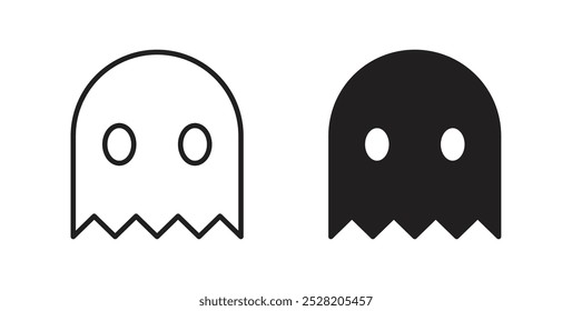 Ghost icon in solid and stroke style.