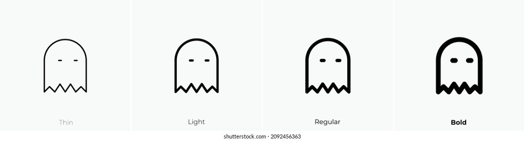 ghost icon. Thin, Light Regular And Bold style design isolated on white background