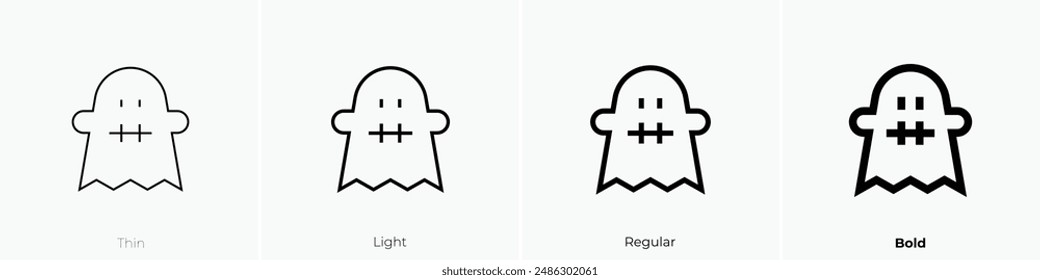ghost icon. Thin, Light Regular And Bold style design isolated on white background