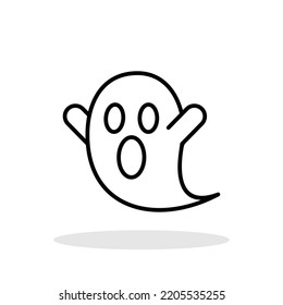 Ghost icon in trendy flat style. Halloween ghost cartoon symbol for your web site design, logo, app, UI Vector EPS 10.