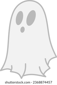 Ghost-Ikone-Vektorgrafik für Halloween-Event-Feier. Einfache Geistersymbol, die als Symbol, Zeichen oder Dekoration verwendet werden können. Spirit Phantom-Symbol-Grafikquelle für glückliches Halloween-Vektordesign