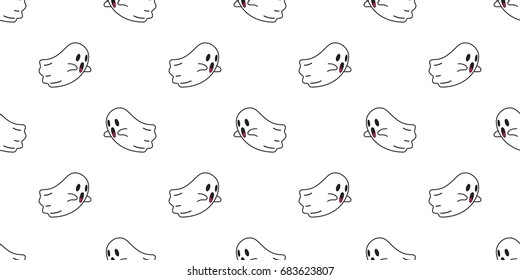 Ghost icon vector Halloween seamless pattern background wallpaper