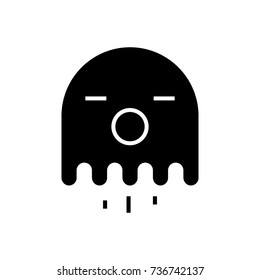 ghost icon, vector illustration, black sign on isolated background