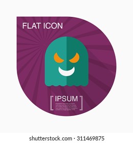 Ghost icon, vector illustration. Flat design style with long shadow,eps10