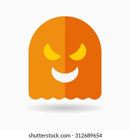 Ghost icon, vector illustration. Flat design style with long shadow,eps10