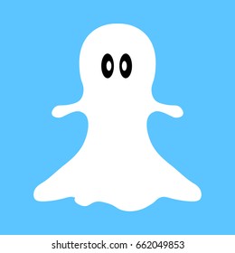 Ghost icon. Vector illustration of a funny ghost. Logo is a cartoon ghost.