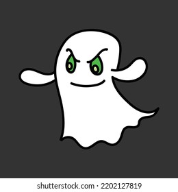 Ghost icon or vector illustration. Halloween item for design. Editable colored vector. 